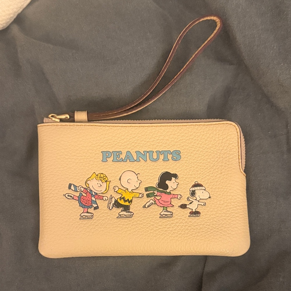 Coach Peanuts Leather Wristlet